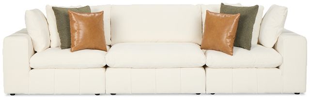 Cruz White Fabric 3-piece Modular Sofa