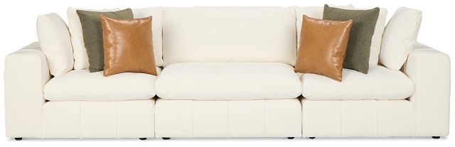 Cruz White Fabric 3 Piece Modular Sofa