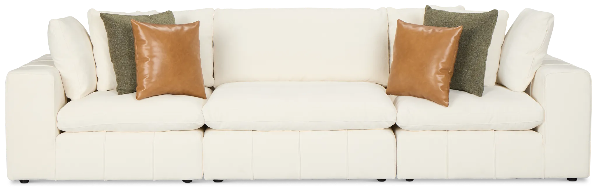 Cruz White Fabric 3-piece Modular Sofa