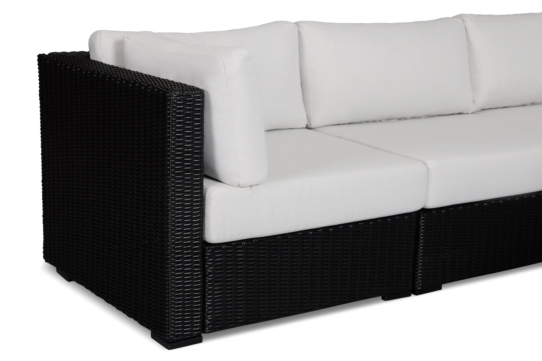 Montecito Black 6-piece Modular Sectional With Light Beige Cushion Montecito Black 6-piece Modular Sectional With Light Beige Cushion