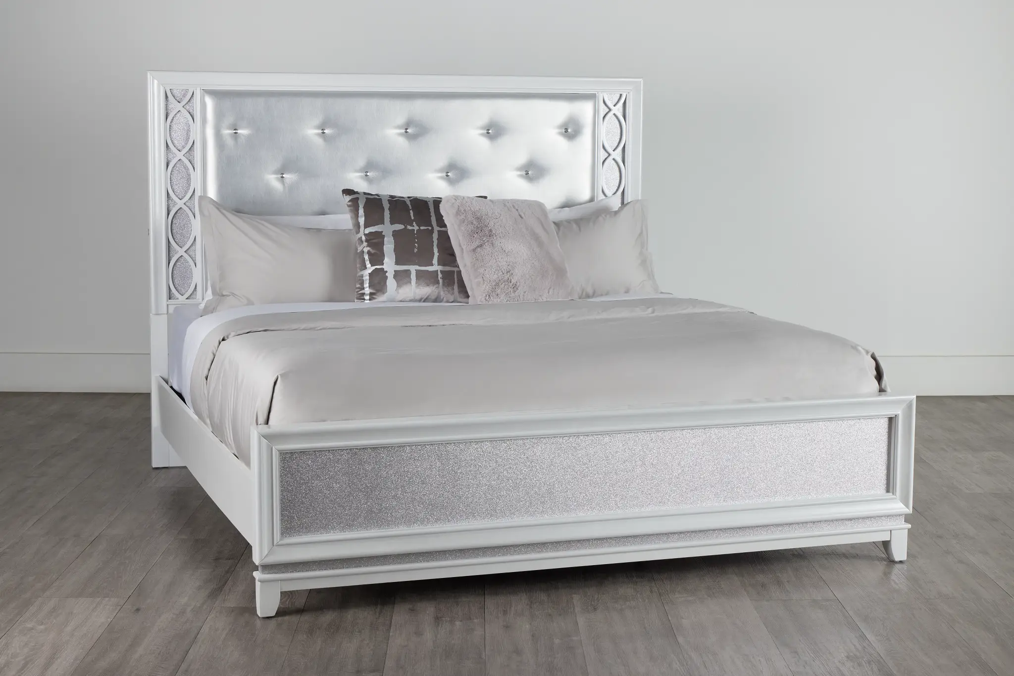 Valentina White Uph Panel Bed Valentina White Uph Panel Bed