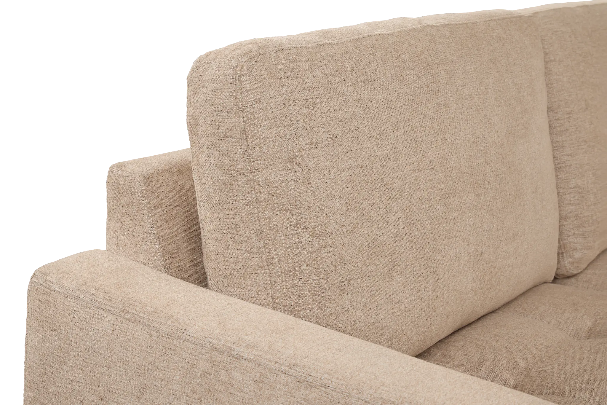 Maisie Light Brown Fabric Medium Left Chaise Sectional Maisie Light Brown Fabric Medium Left Chaise Sectional