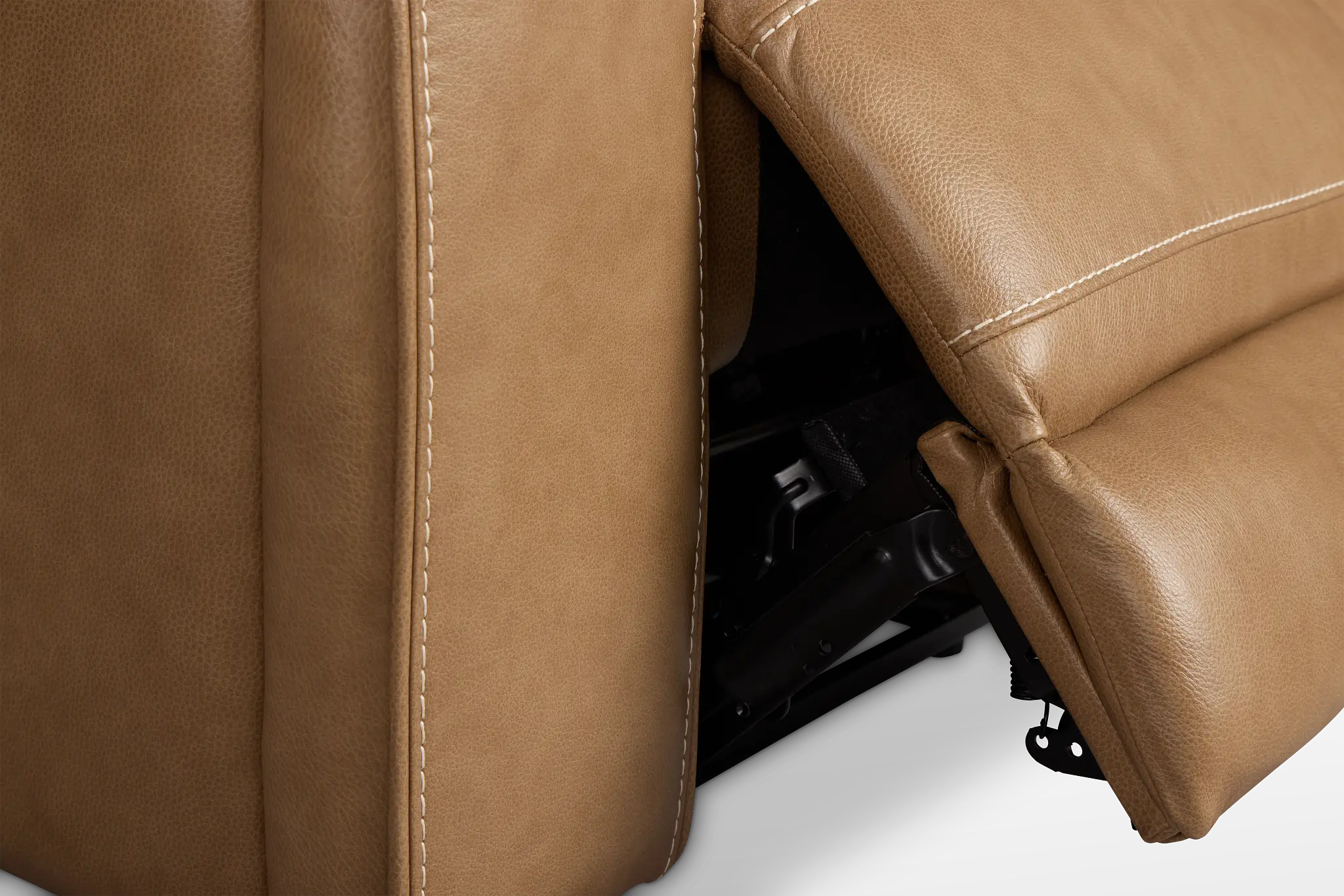 Jasper Light Brown Leather Large Triple Power Reclining Two-arm Sectional Jasper Light Brown Leather Large Triple Power Reclining Two-arm Sectional