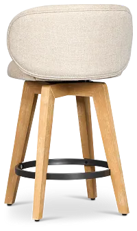 Arlo Light Beige Uph 24" Swivel Barstool