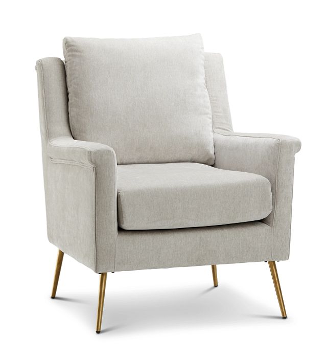 Cambridge Light Gray Velvet Accent Chair