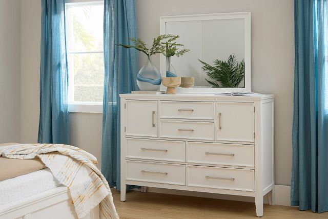 Seabrook White Large Dresser & Mirror