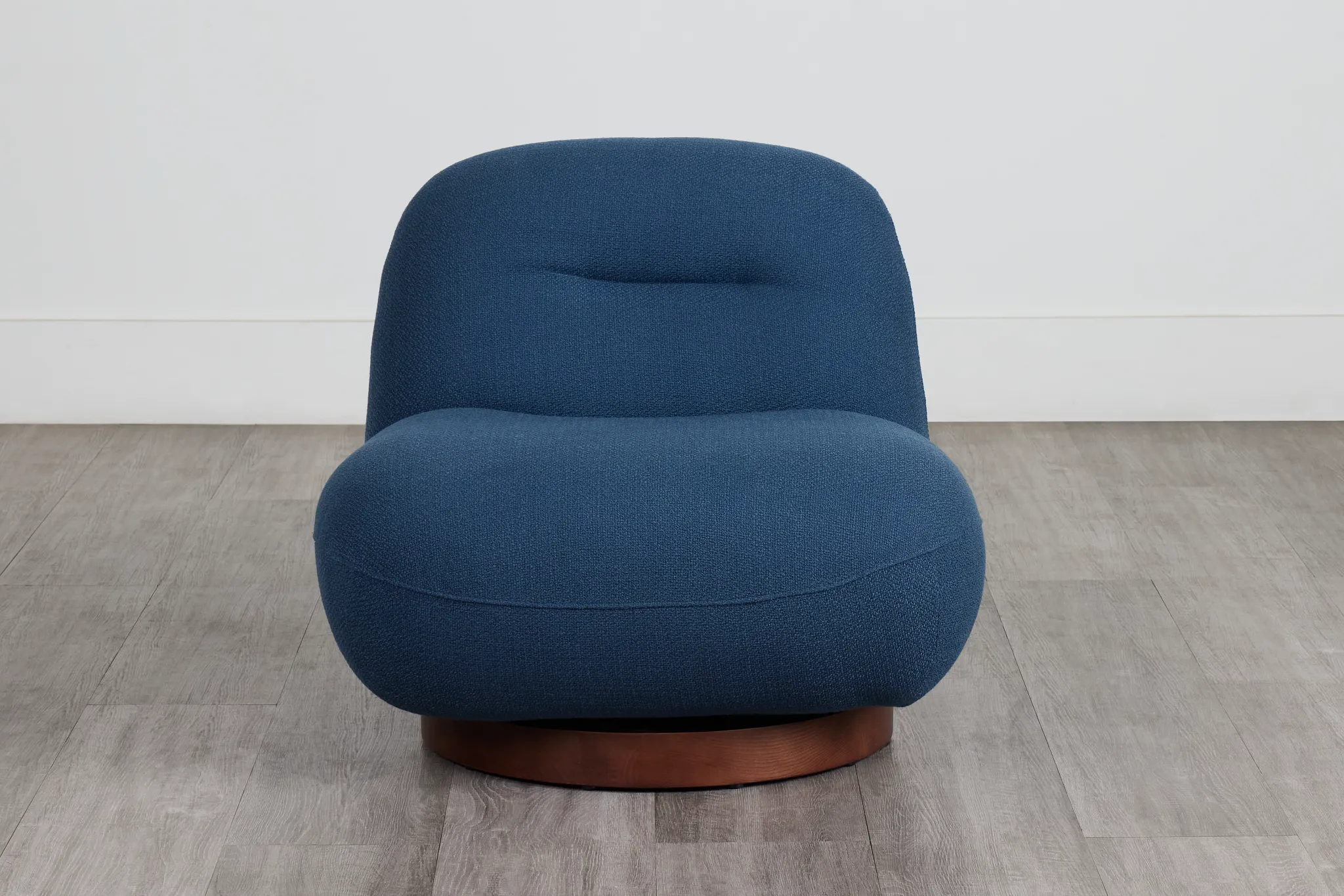 Aaliyah Dark Blue Fabric Swivel Accent Chair