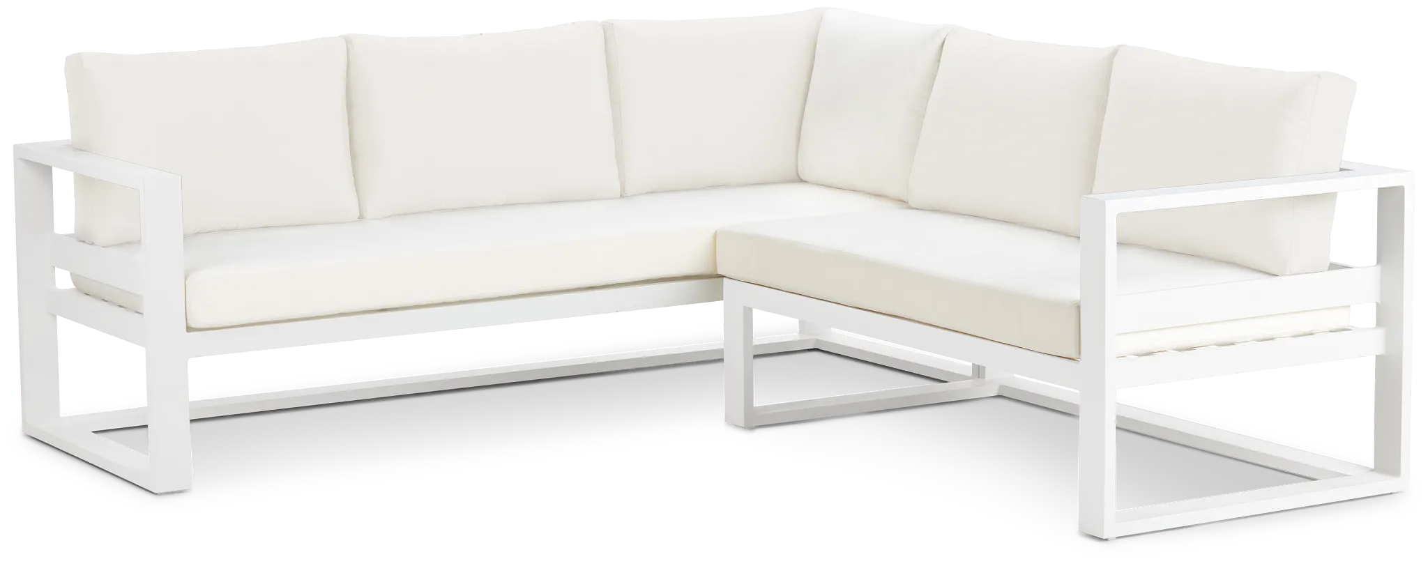 Lisbon White Aluminum Small Right Sectional