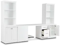 Newport White Small Peninsula Door Wall Desk