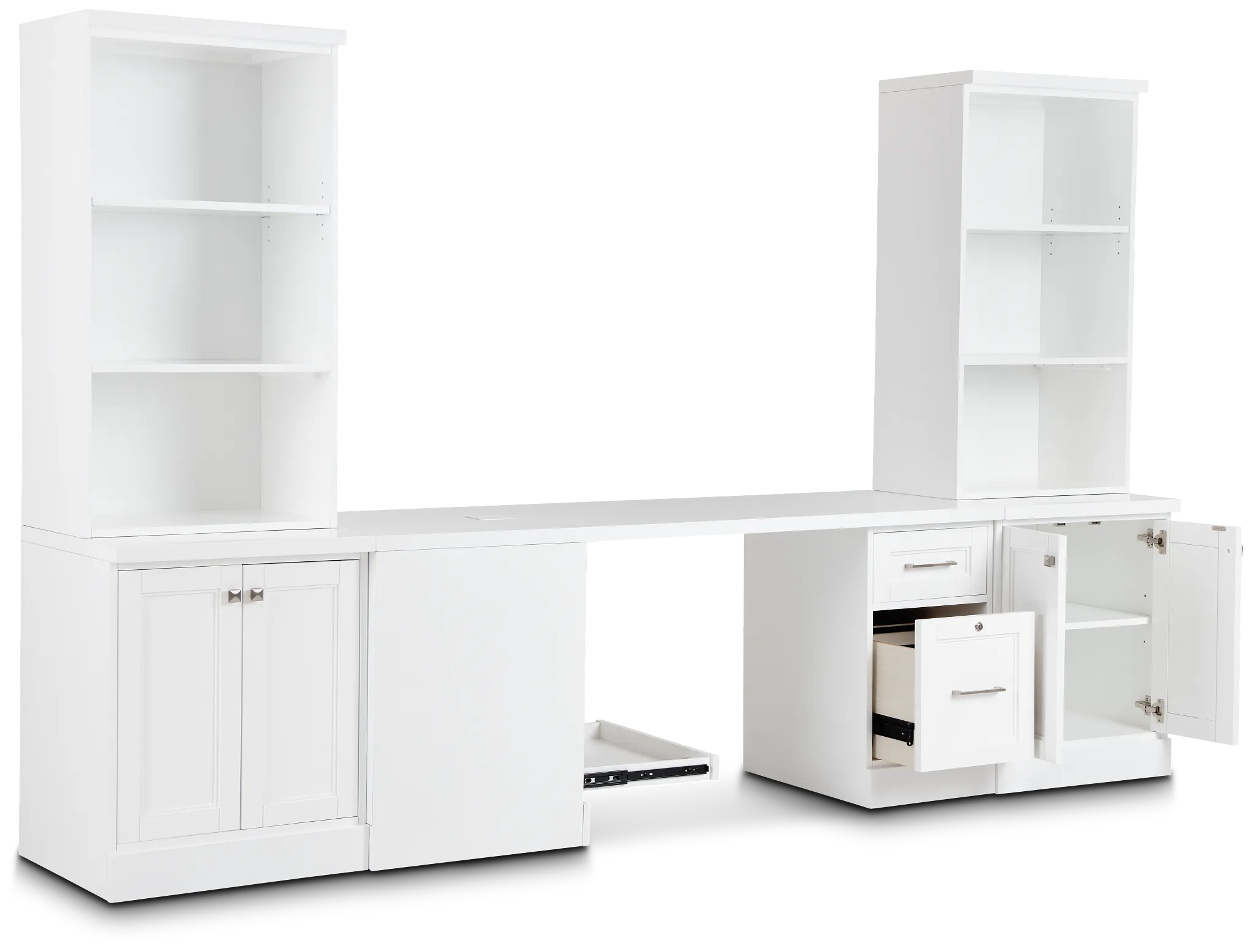 Newport White Small Peninsula Door Wall Desk