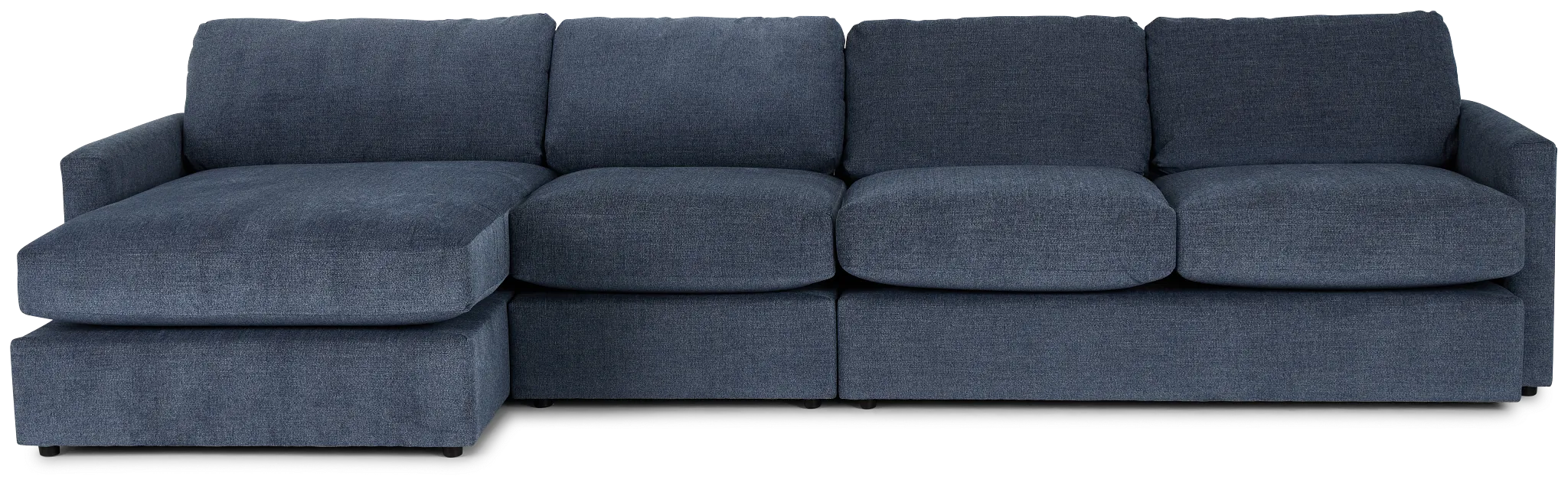 Noah Blue Fabric Small Left Chaise Sectional