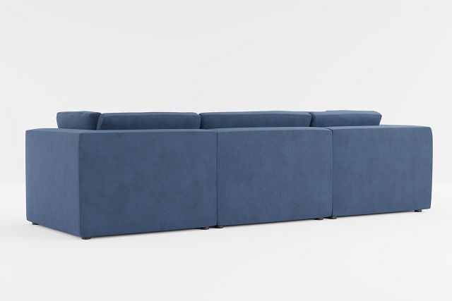 Destin Revenue Dark Blue Fabric 5pc Bumper Sectional