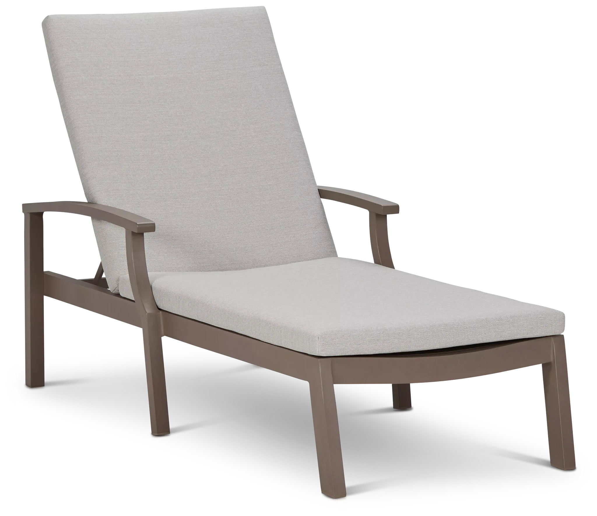 Raleigh Gray Aluminum Cushioned Chaise