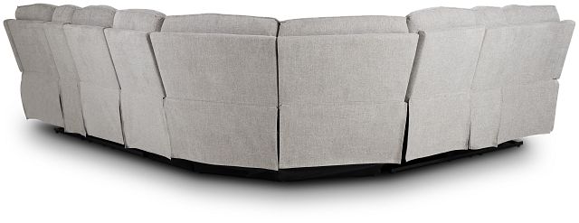 Piper Gray Fabric Large Dual Power Reclining Sect With Dual Console