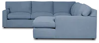 Hudson Blue Fabric Medium Right Chaise Sectional