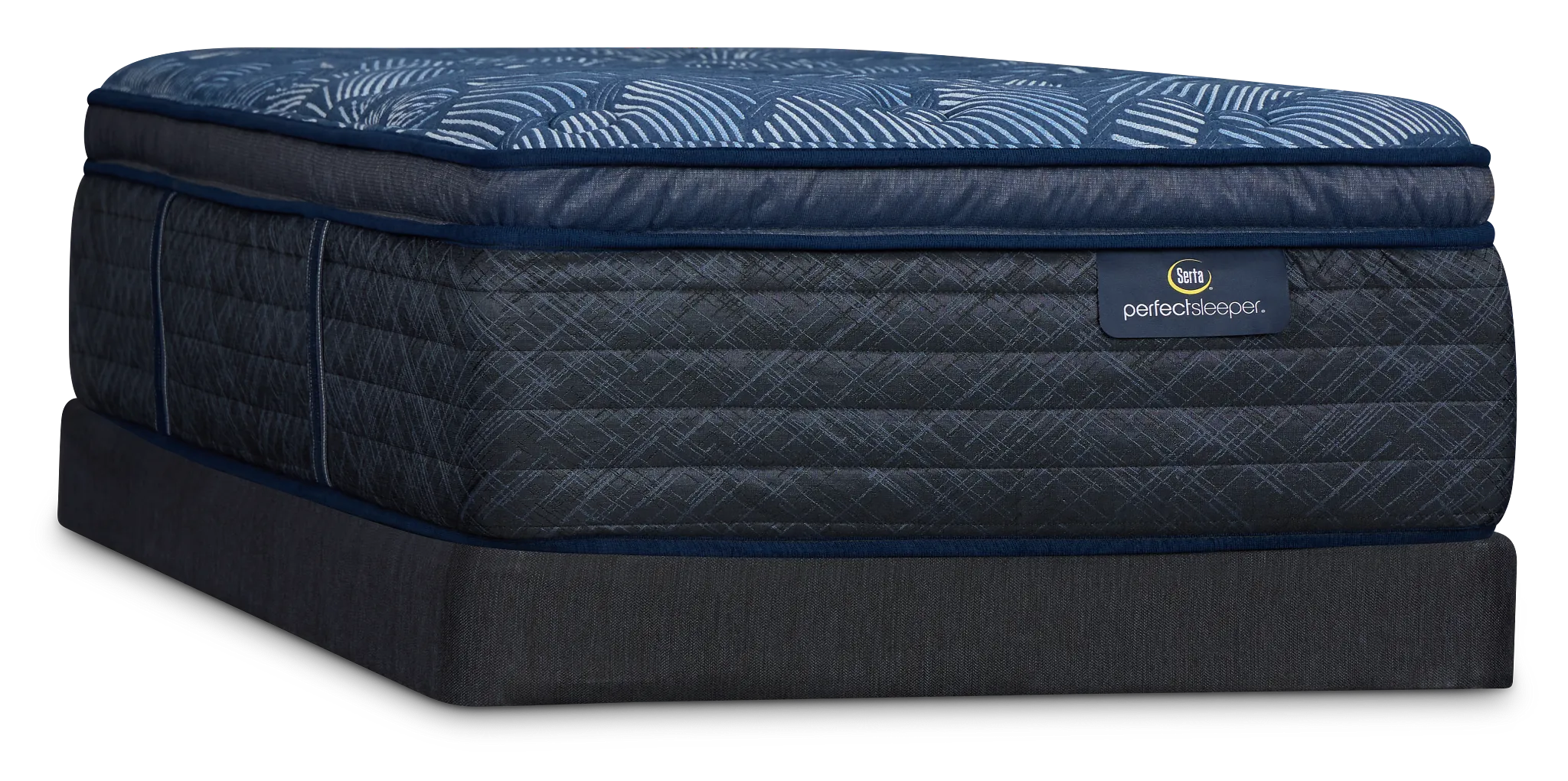 Serta Perfect Sleeper Cobalt Calm Plush Low-profile Mattress Set