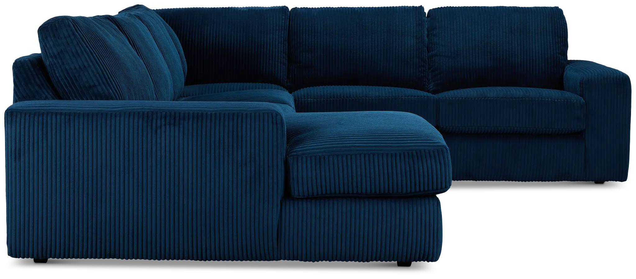 Charlie Dark Blue Fabric Medium Left Chaise Sectional Charlie Dark Blue Fabric Medium Left Chaise Sectional
