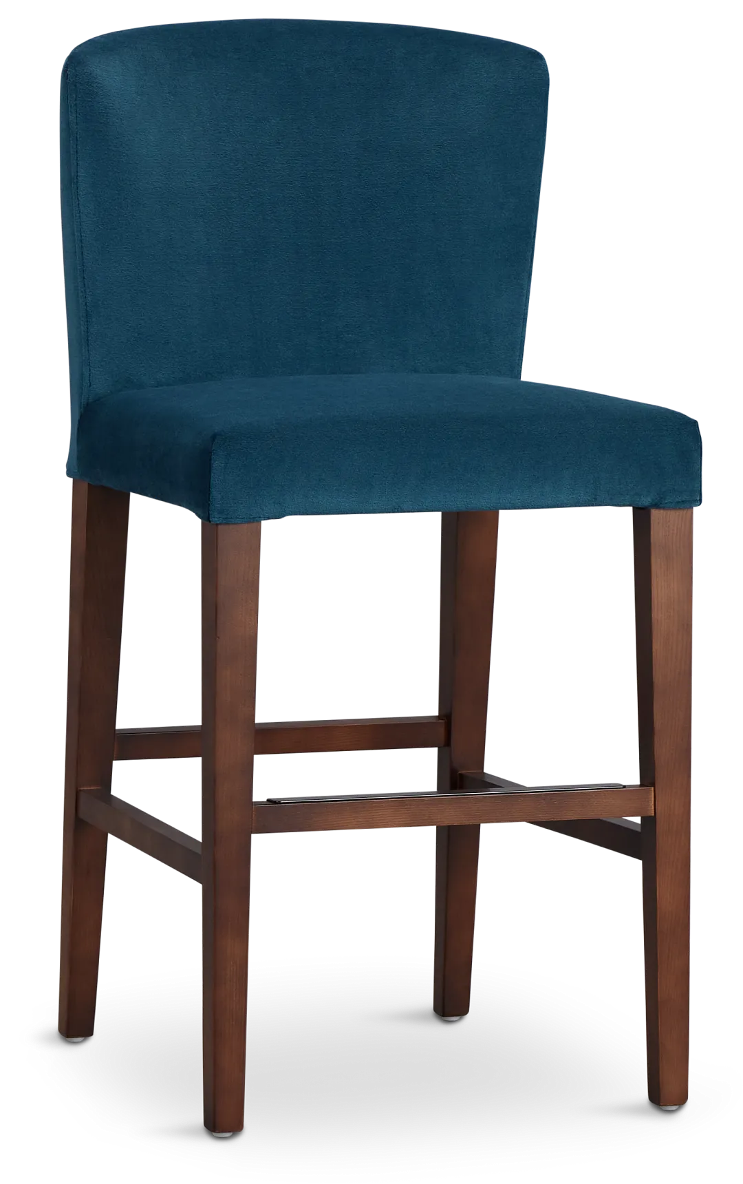 Bentley Dark Blue Velvet 24" Upholstered Barstool