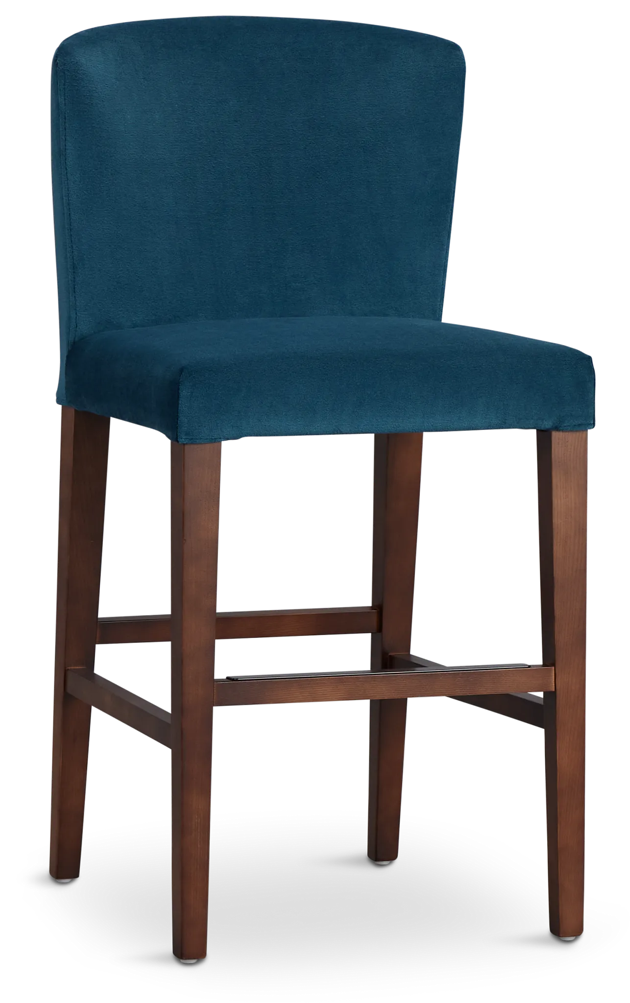 Bentley Dark Blue Velvet 24" Upholstered Barstool