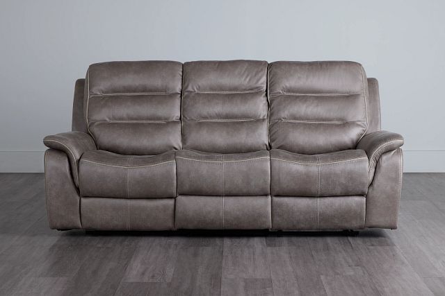 Grayson Gray Micro Power Reclining Sofa