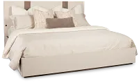 Brasilia Light Beige Platform Bed With Speaker