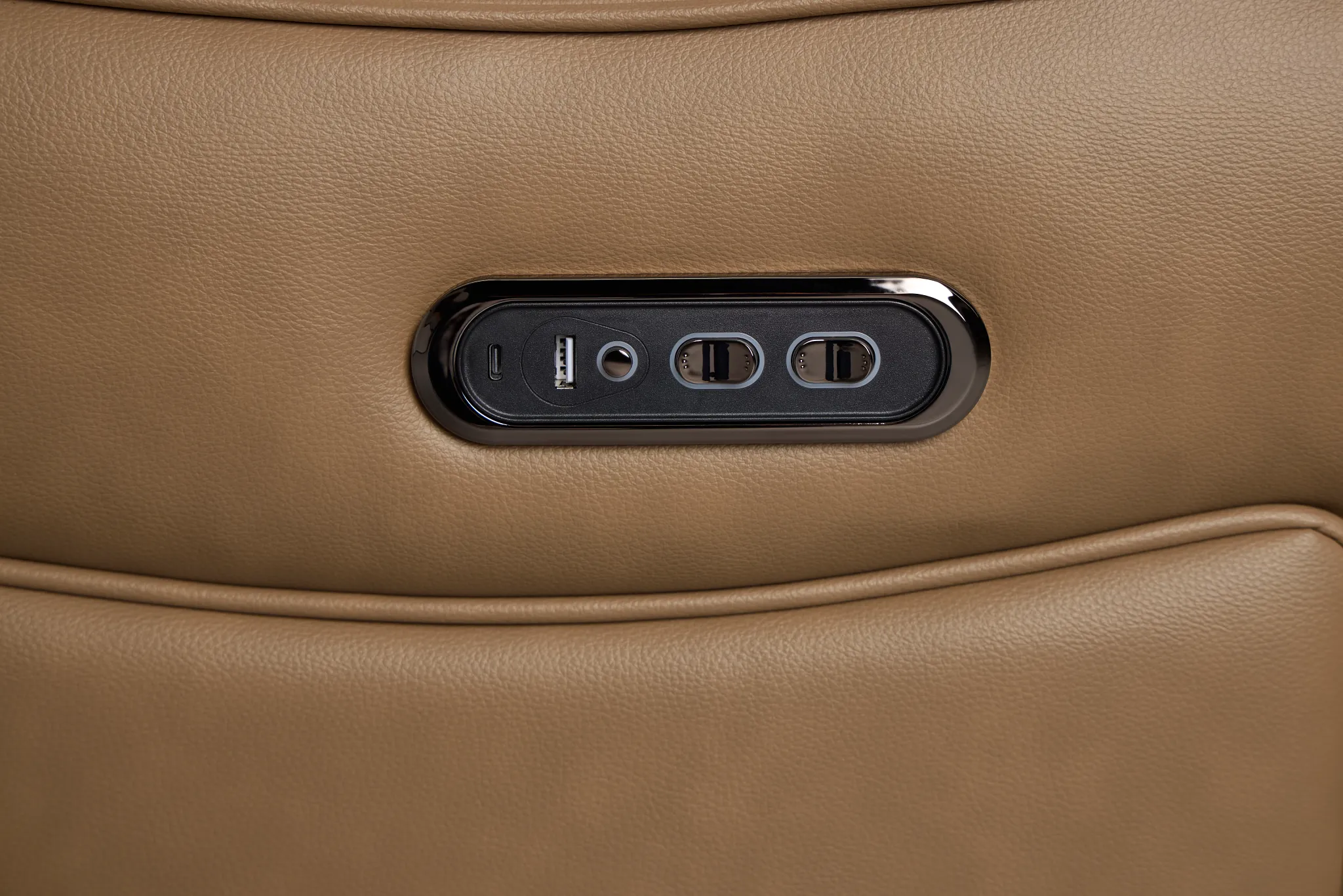 Julian Brown Lthr/vinyl Power Swivel Glider Recliner