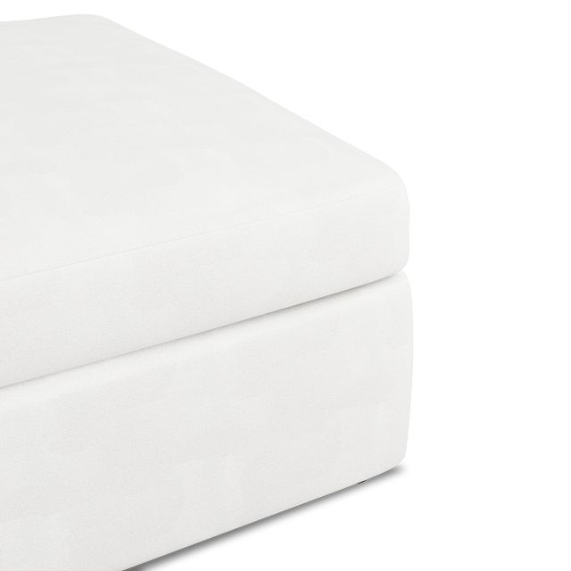 Destin Sutton White Fabric Cocktail Ottoman
