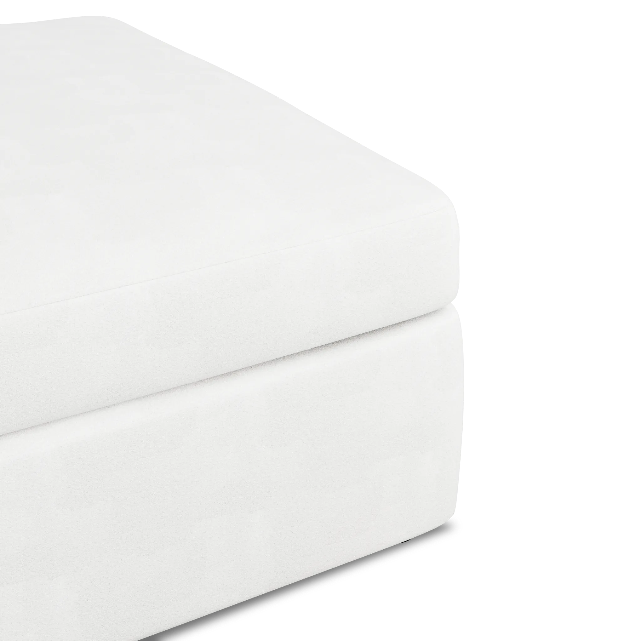Destin Sutton White Fabric Cocktail Ottoman
