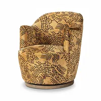 Four Hands Sevi Yellow Velvet Swivel Accent Chair