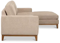 Maisie Light Brown Fabric Right Chaise Sectional