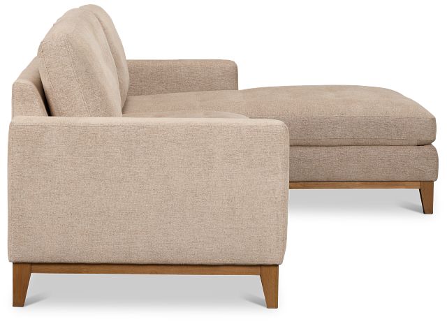 Maisie Light Brown Fabric Right Chaise Sectional