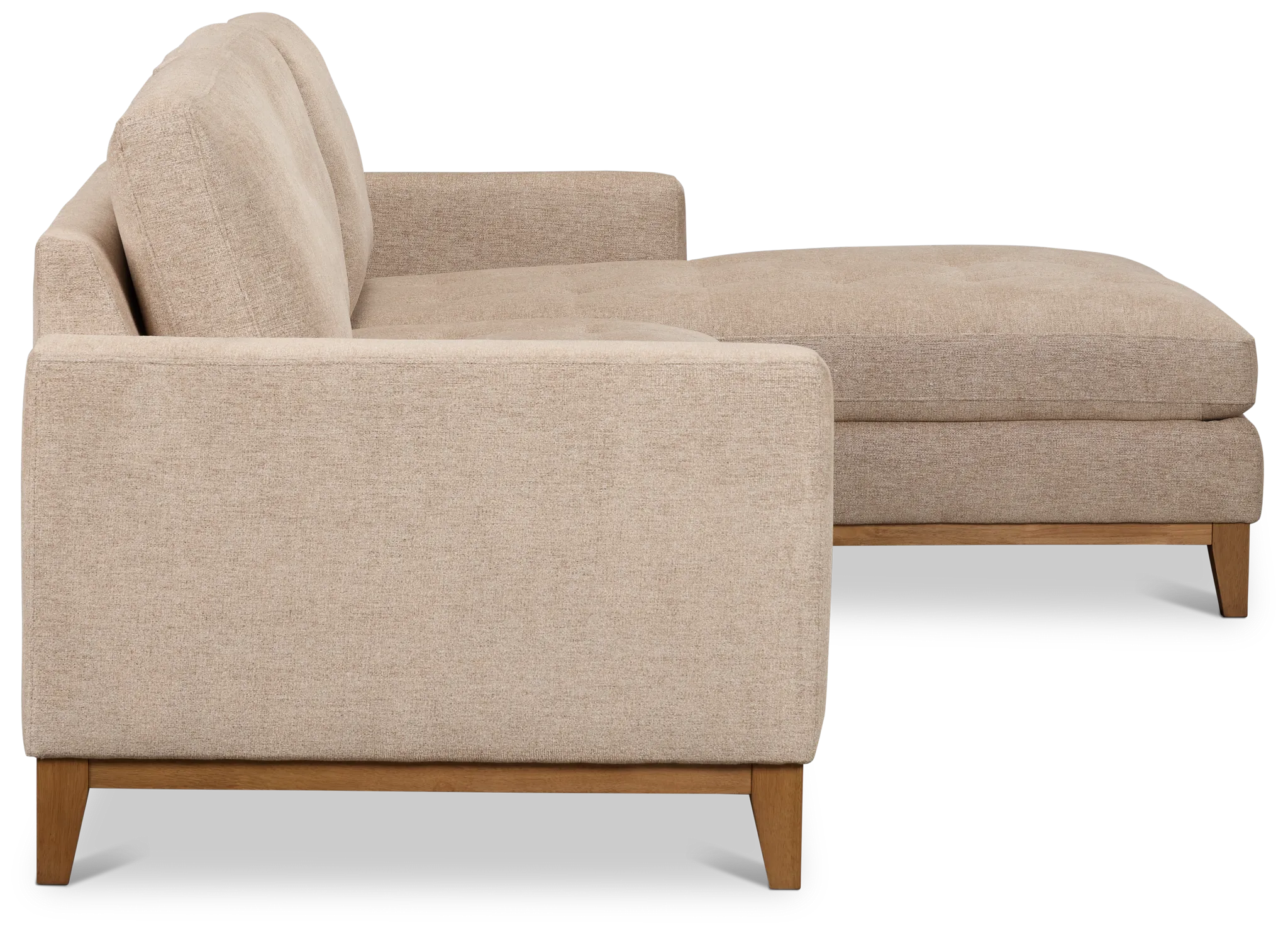 Maisie Light Brown Fabric Right Chaise Sectional