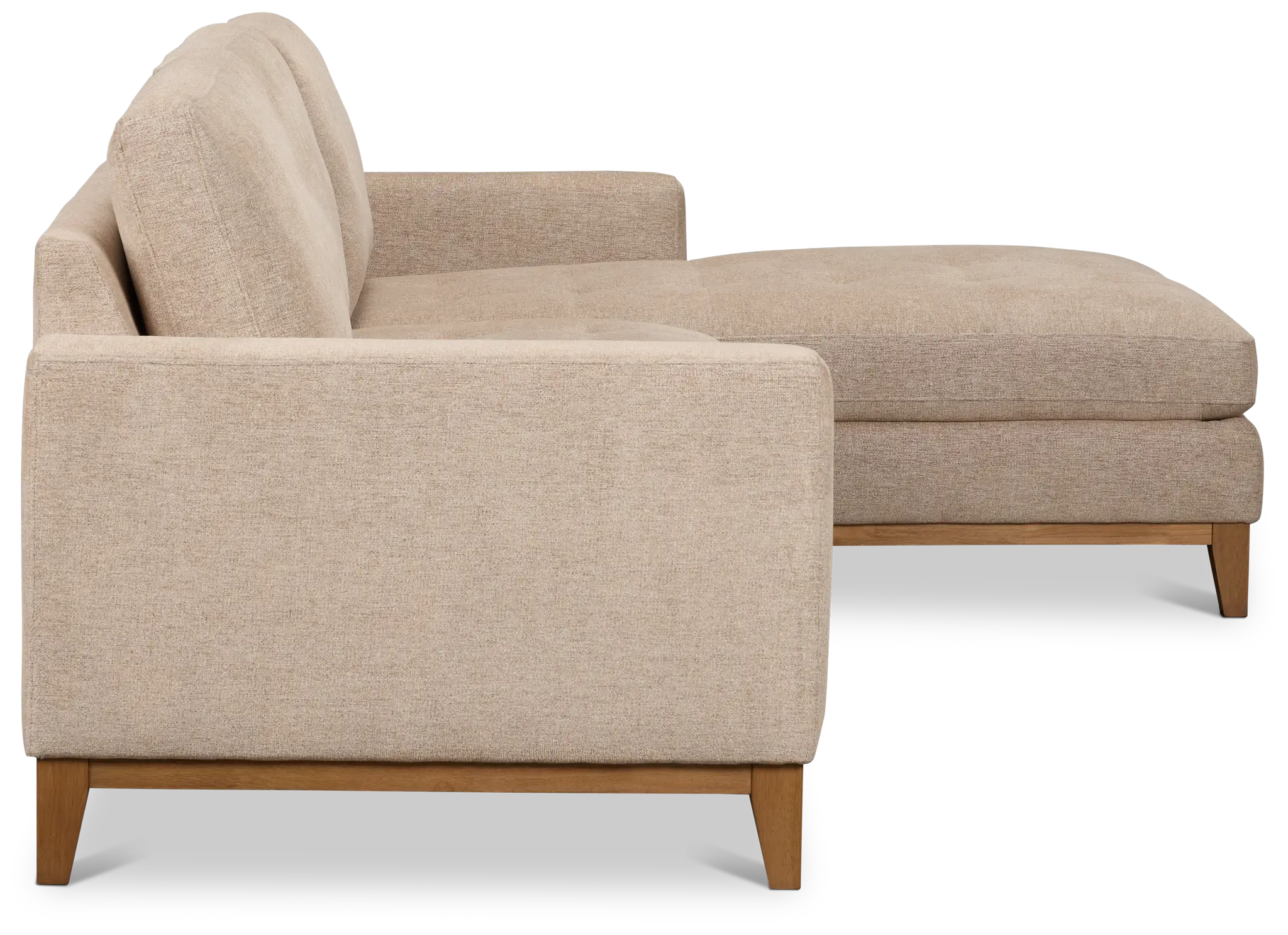 Maisie Light Brown Fabric Right Chaise Sectional Maisie Light Brown Fabric Right Chaise Sectional