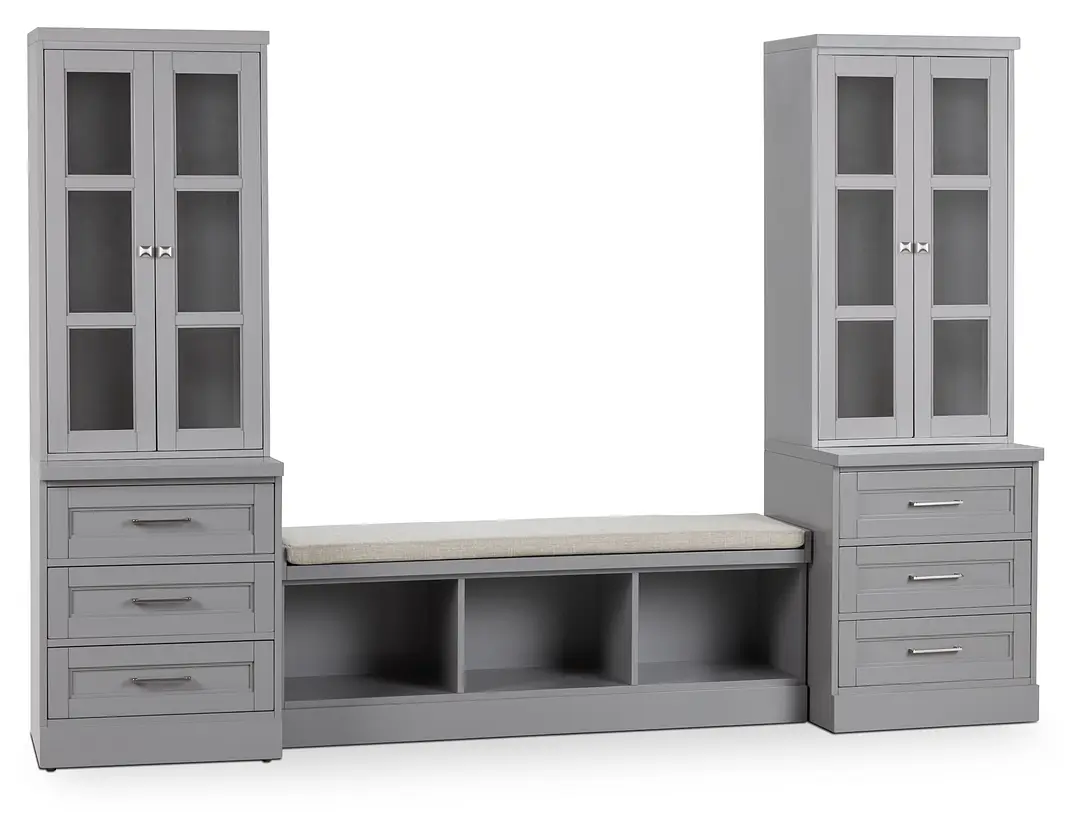Newport Gray 106" Drawer Entryway Newport Gray 106" Drawer Entryway