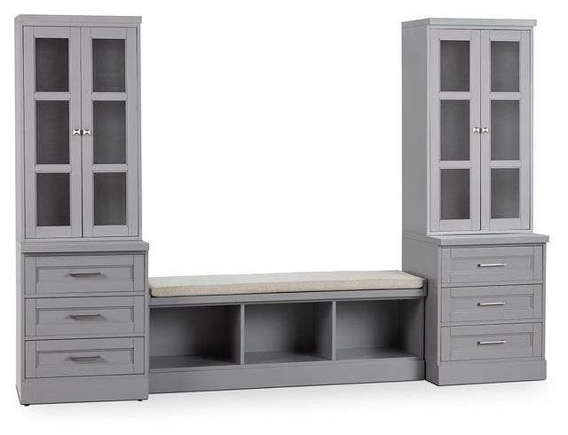 Newport Gray 106" Drawer Entryway