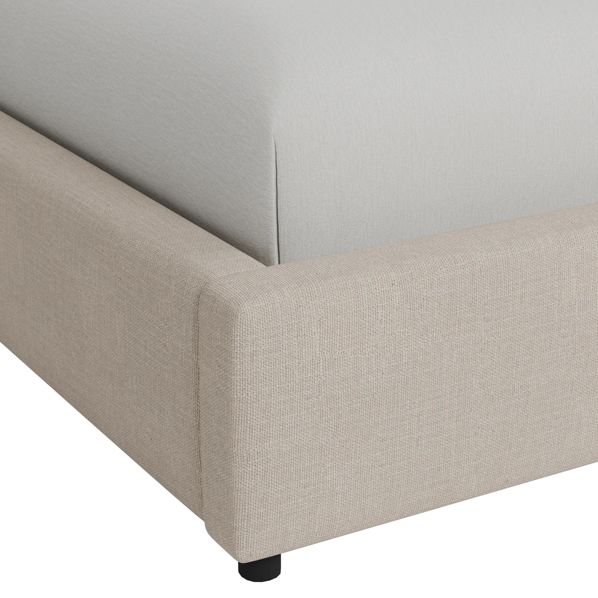 Grayton Linen Beige 44" Upholstered Platform Bed