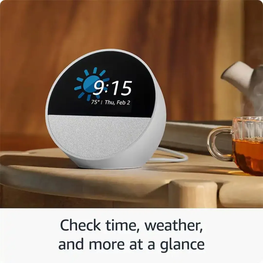 Amazon Echo Spot White Smart Alarm Clock