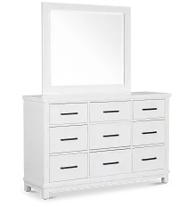 Anton White Dresser & Mirror