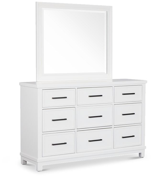 Anton White Dresser & Mirror