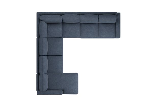 Edgewater Elevation Dark Blue Large Left Chaise Sectional