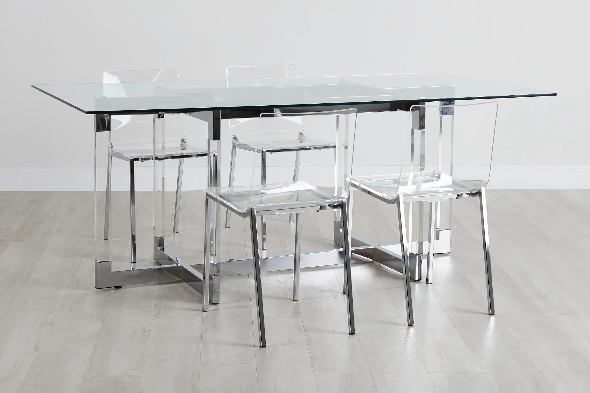 Denmark Glass Rect Table & 4 Chairs