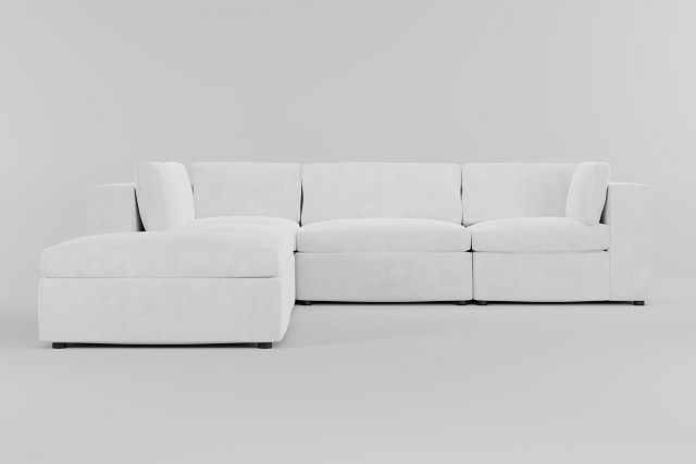 Destin Peyton White Fabric 5pc Bumper Sectional