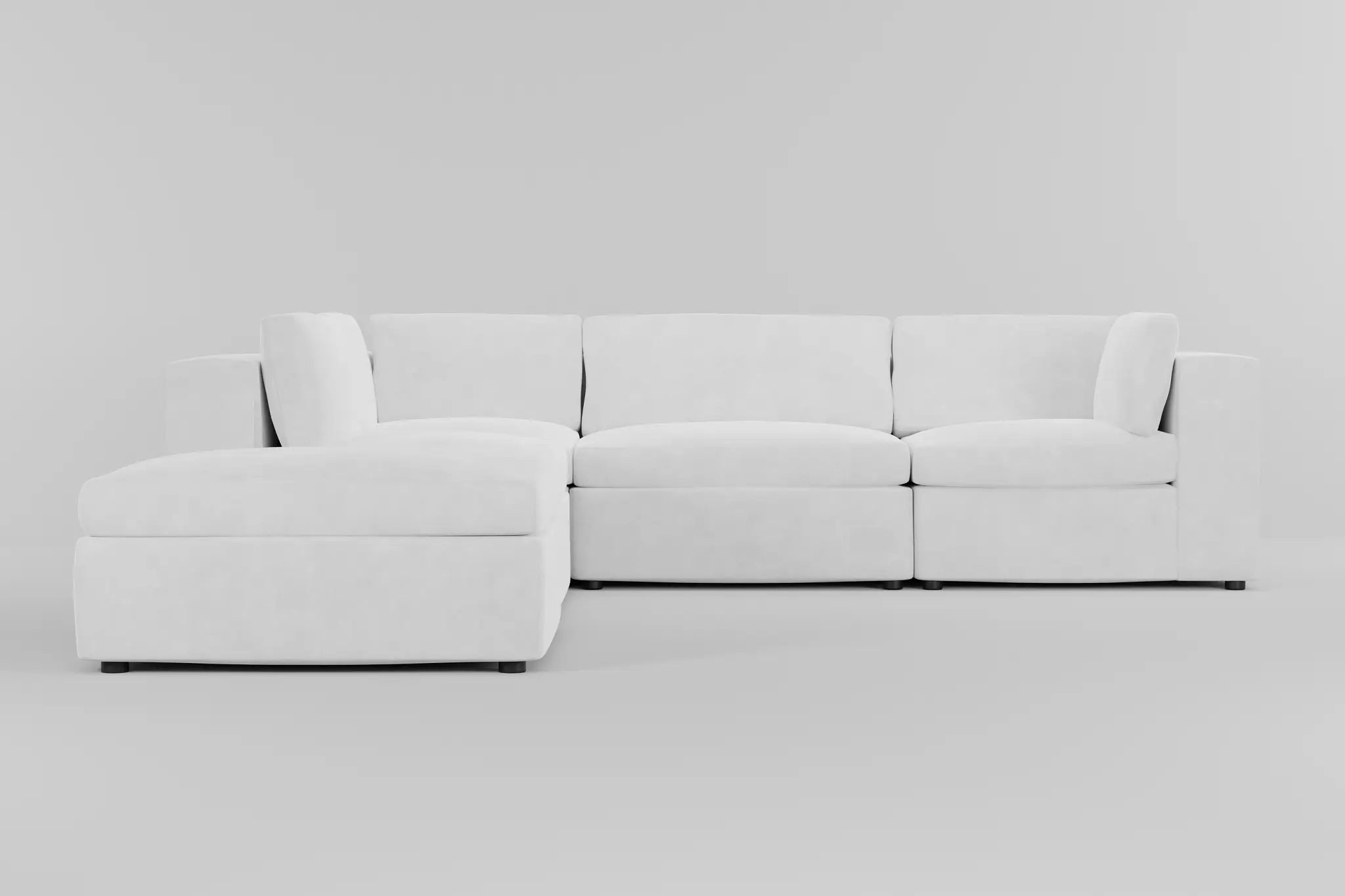 Destin Peyton White Fabric 5pc Bumper Sectional Destin Peyton White Fabric 5pc Bumper Sectional