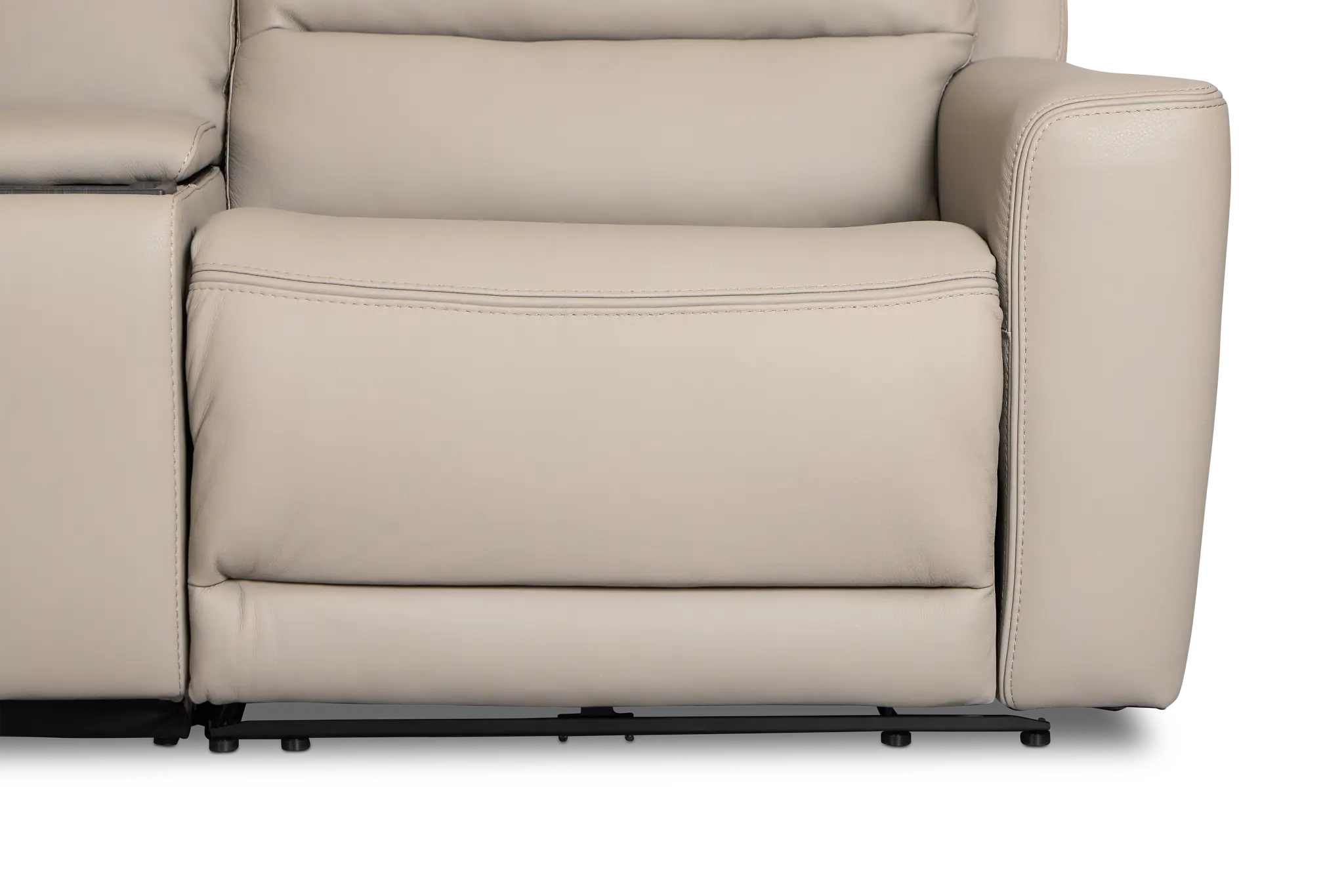 Wilder Taupe Leather Large Triple Power Reclining Two-arm Sectional Wilder Taupe Leather Large Triple Power Reclining Two-arm Sectional