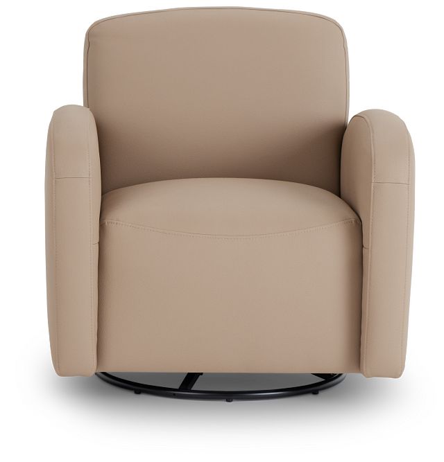 Axis Light Taupe Vinyl Swivel Accent Chair (3)