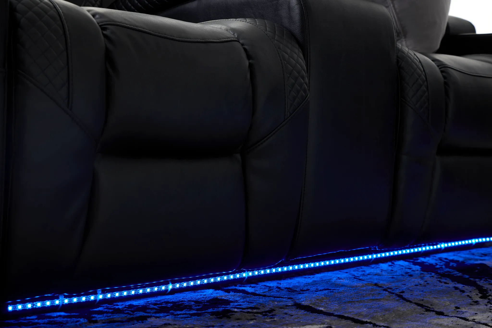 Troy Black Micro Power Recliner With Power Lumbar