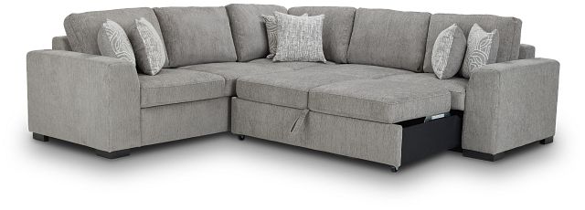 Blakely Gray Fabric Medium 2-arm Right Fscing Sleeper Sectional