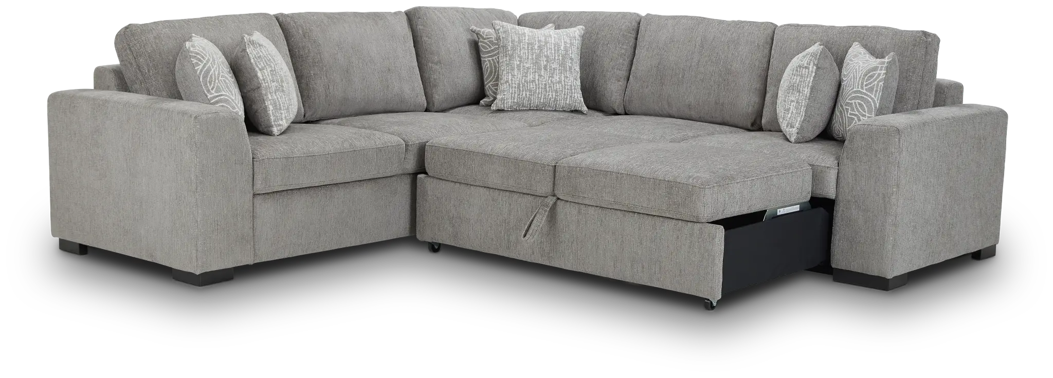 Blakely Gray Fabric Medium 2-arm Right Facing Sleeper Sectional Blakely Gray Fabric Medium 2-arm Right Facing Sleeper Sectional