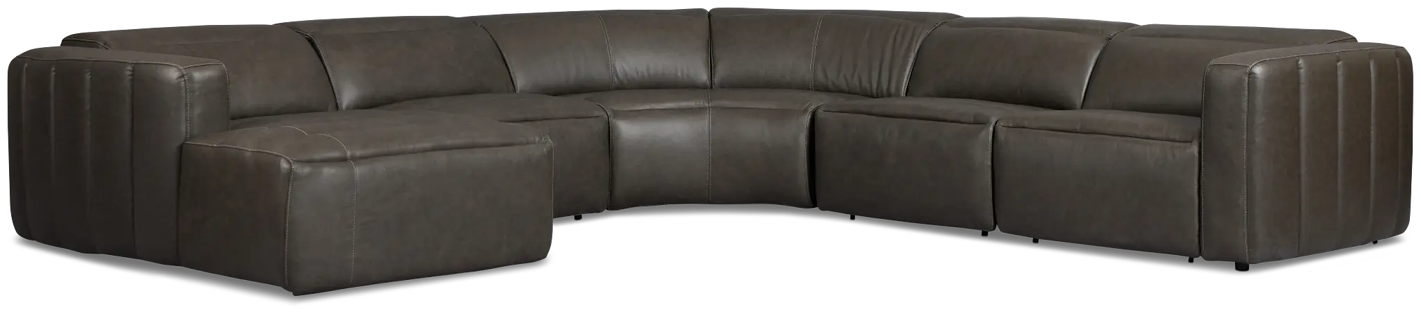 Jace Dark Gray Lthr/vinyl Small Dual Power Left Chaise Sectional Jace Dark Gray Lthr/vinyl Small Dual Power Left Chaise Sectional