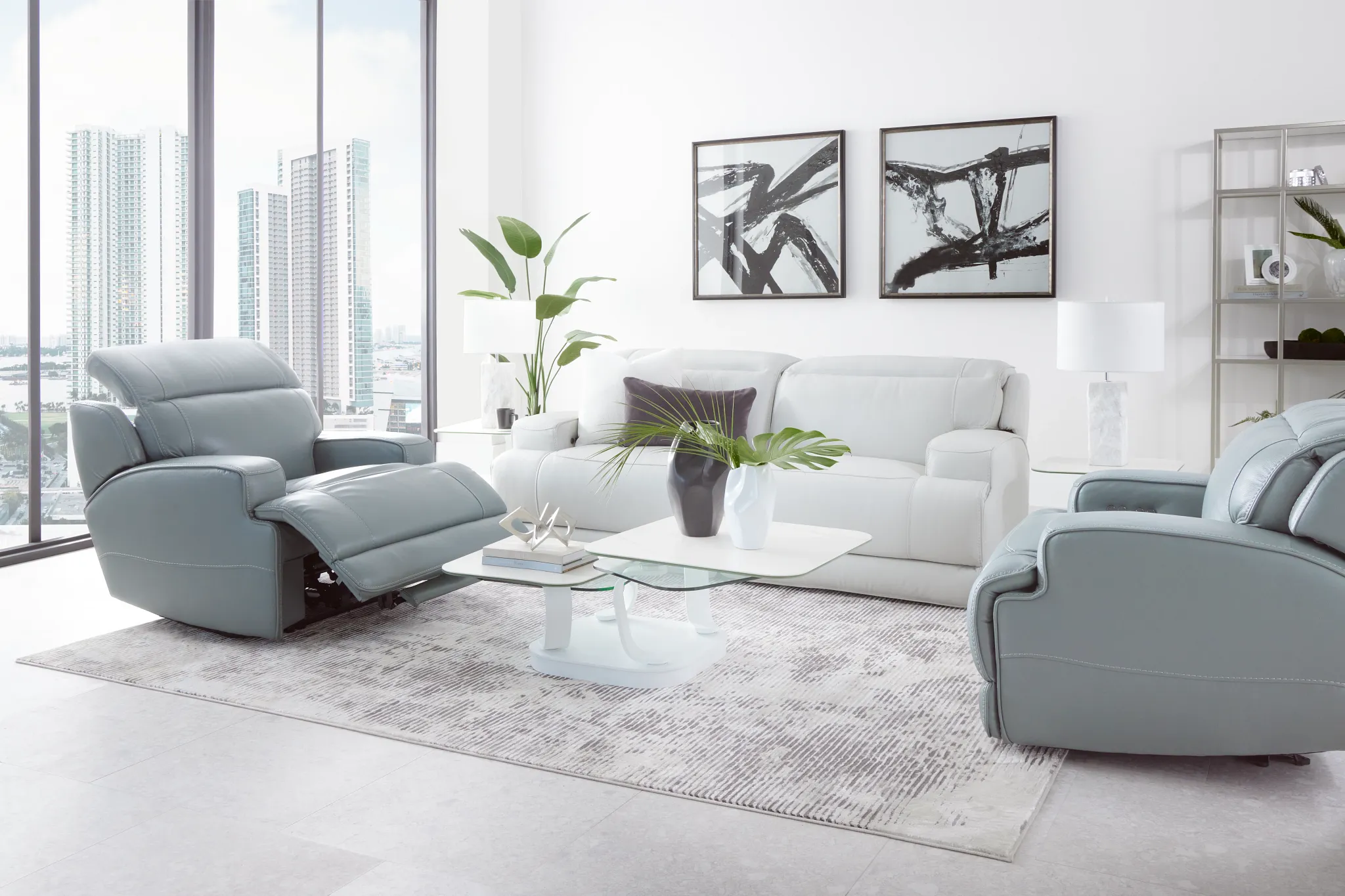 Reign Gray Lthr/vinyl Power Reclining Sofa